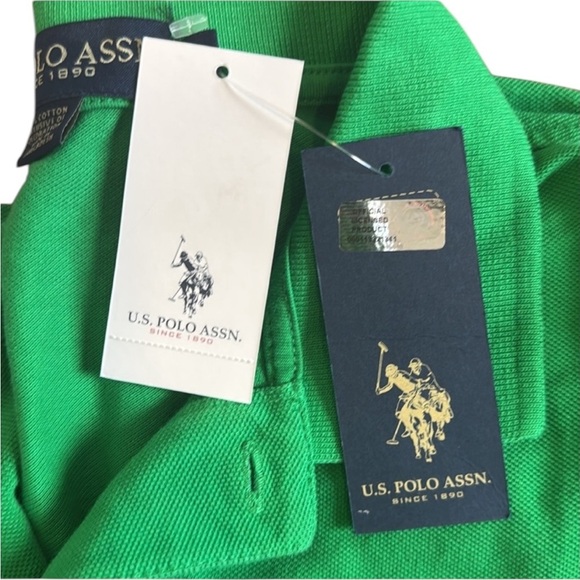MENS U.S.POLO ASSN.POLO SHIRT GREEN SHORT SLEEVE 100% Cotton SIZE L - Picture 5 of 6